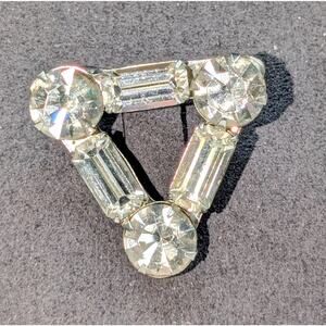 Vintage Baguette & Round Triangular Pin